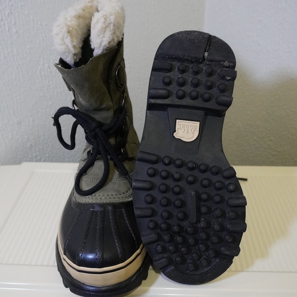 Sorel Green Caribou Waterproof Winter Boots Women's Size 6 - Picture 4 of 7
